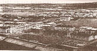 Панорама строящегося поселка Шлюзовой (1955 год)